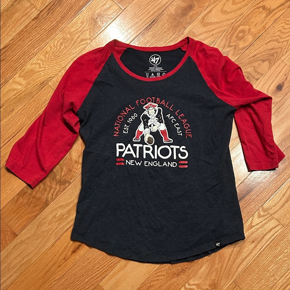 47 Patriots  3/4 Long Sleeve Tee - Red and Black